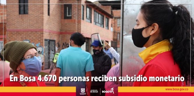 En Bosa 4.670 personas reciben subsidio monetario