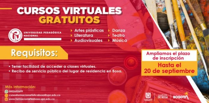 Atención: Abrimos inscripciones para cursos libres de formación artística sin costo