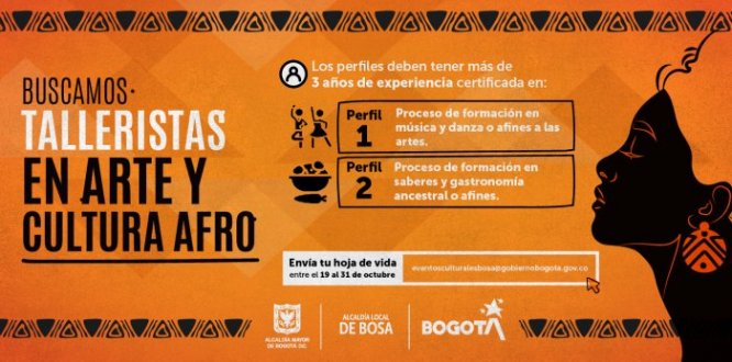 ABIERTA CONVOCATORIA DEL 13 AL 27 DE OCTUBRE PARA TALLERISTAS DE LA COMUNIDAD AFRO ABIERTA CONVOCATORIA DEL 13 AL 27 DE OCTUBRE PARA TALLERISTAS DE LA COMUNIDAD AFRO