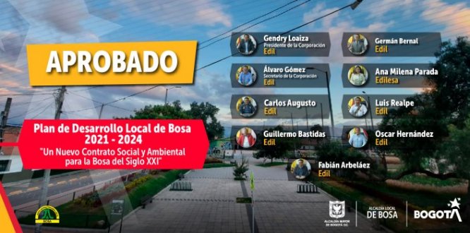 Bosa ya tiene Plan de Desarrollo Local para los próximos 4 años