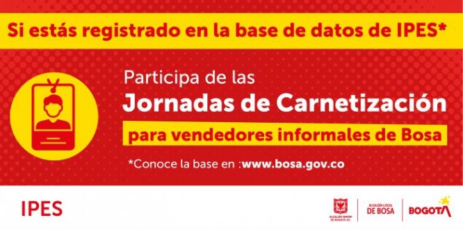 Se espera carnetizar a 2.484 vendedores informales de Bosa