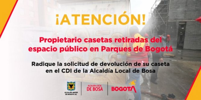 Las casetas fueron retiradas en operativo de recuperación del espacio público en el sector de Parques de Bogotá.