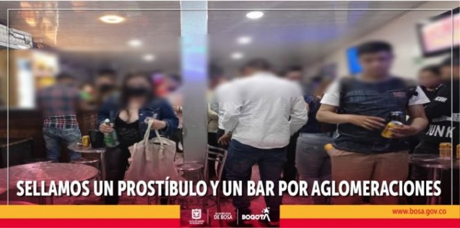 En plena pandemia, en Bosa fueron sorprendidos dos establecimientos con aglomeraciones, sin protocolos de bioseguridad, venta de licor y sustancias psicoactivas.