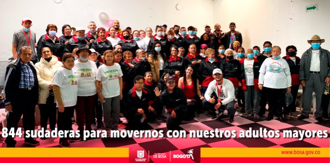 La alcaldía de Bosa atendiendo el dinamismo de 30 grupos de adultos mayores de la localidad, que desarrollan prácticas físicas, les entregó una indumentaria, para que sigan generando sus actividades saludables.