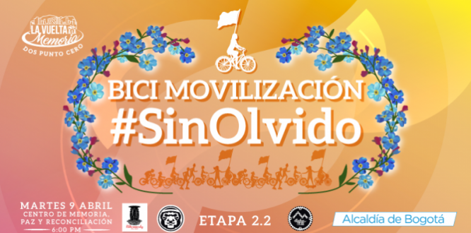 Rodada en bici para conmemorar a las víctimas del conflicto en Bogotá