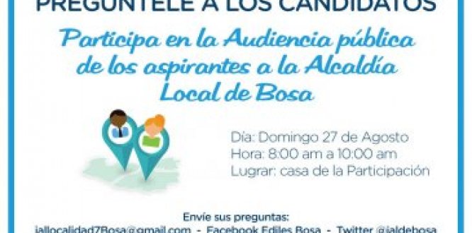Audiencia pública para candidatos a la Alcaldía local