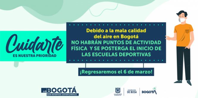 Se suspenden puntos de actividad física y escuelas deportivas por calidad del aire en Bogotá 