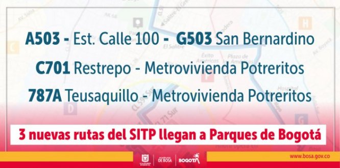 Las rutas operarán de lunes a viernes de 04:00 a.m. a 11:00 p.m., domingos y festivos de  05:00 a.m. a 10:00 p.m.