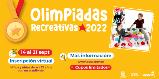 La Alcaldía Local pensando en el bienestar de las familias bosunas y en la creación de espacios de sano exparcimiento e integración de la comunidad, realizará el próximo 24 de septiembre de 2022 las “Olimpiadas recreativas padres e hijos”