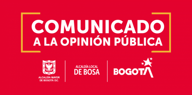 LA ALCALDESA LOCAL DE BOSA AVISA A LA COMUNIDAD