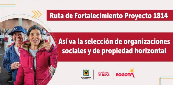 Ruta de Fortalecimiento Organizaciones Sociales y de Propiedad Horizontal • Así va el proceso para la selección de las organizaciones del proyecto 1814