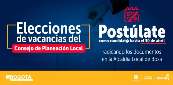 Elección vacancias Consejo de Planeación Local de Bosa