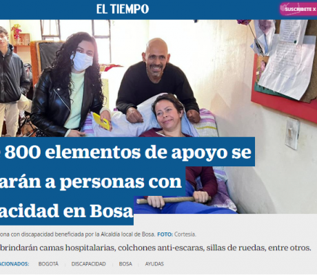 Más de 800 elementos de apoyo se entregarán a personas con discapacidad en Bosa