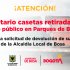 Las casetas fueron retiradas en operativo de recuperación del espacio público en el sector de Parques de Bogotá